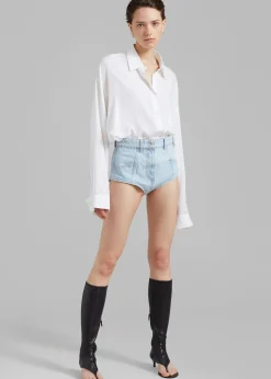 The Frankie Shop Coperni Denim High-Waisted Briefs Ice Blue Online