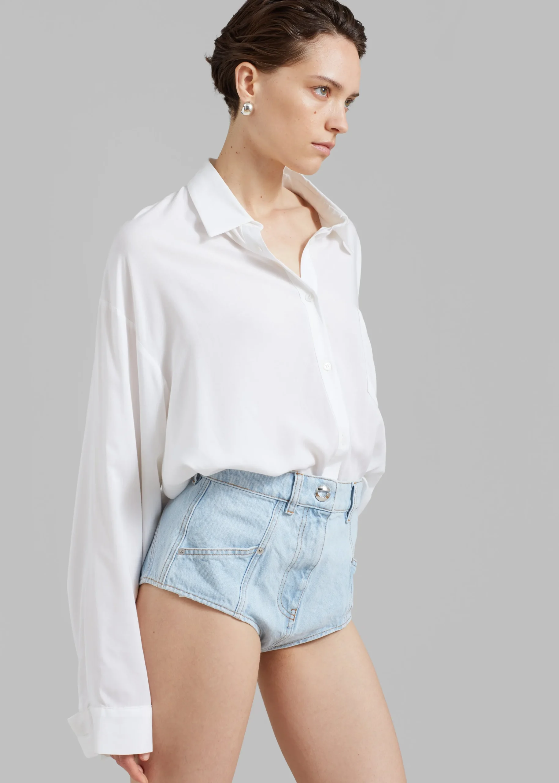 The Frankie Shop Coperni Denim High-Waisted Briefs Ice Blue Online