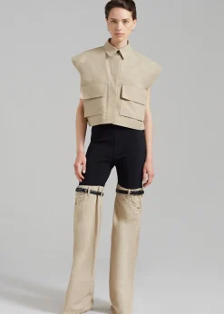 The Frankie Shop Coperni Hybrid Denim Trousers Black/Beige Best