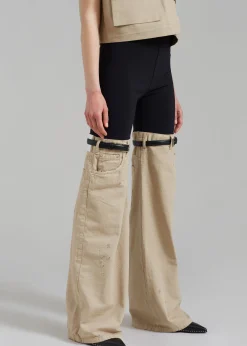 The Frankie Shop Coperni Hybrid Denim Trousers Black/Beige Best