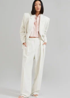 The Frankie Shop Corrin Pleated Trousers Ivory Hot