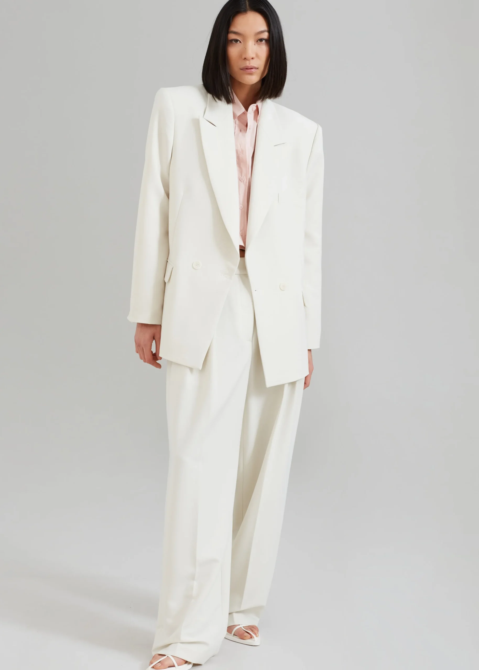 The Frankie Shop Corrin Pleated Trousers Ivory Hot