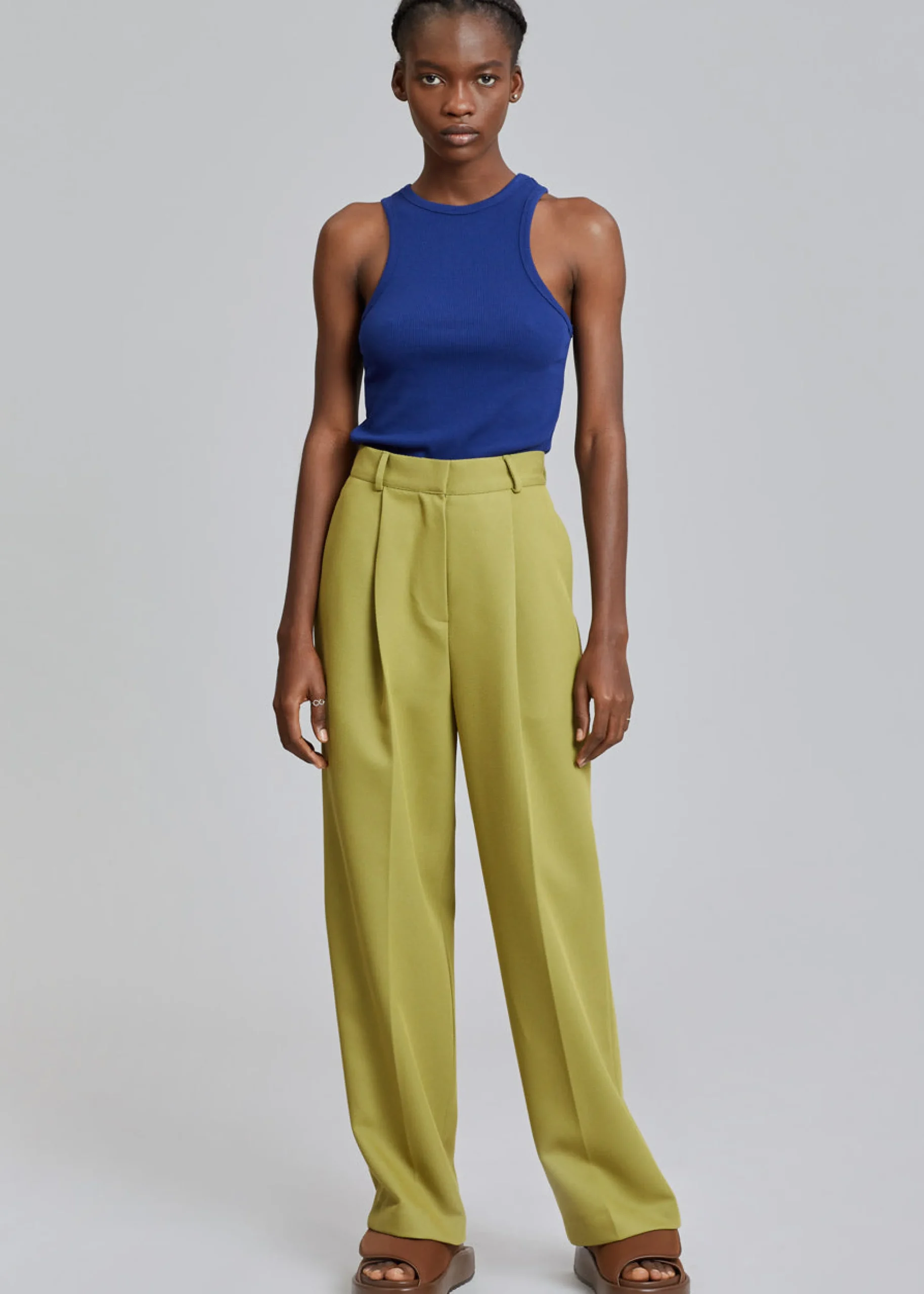 The Frankie Shop Corsy Ribbed Tank Navy Outlet