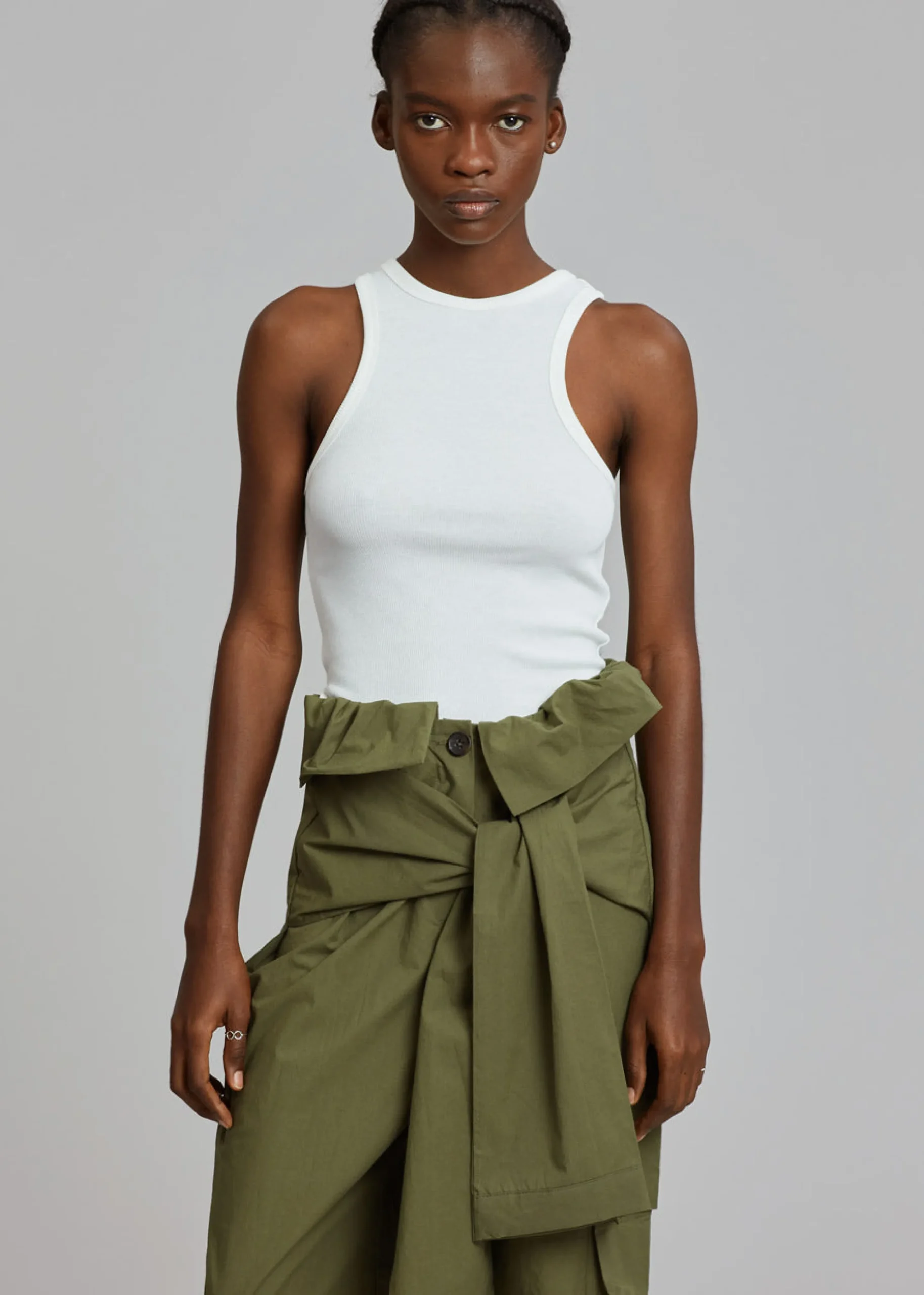 The Frankie Shop Corsy Ribbed Tank Optic White Online