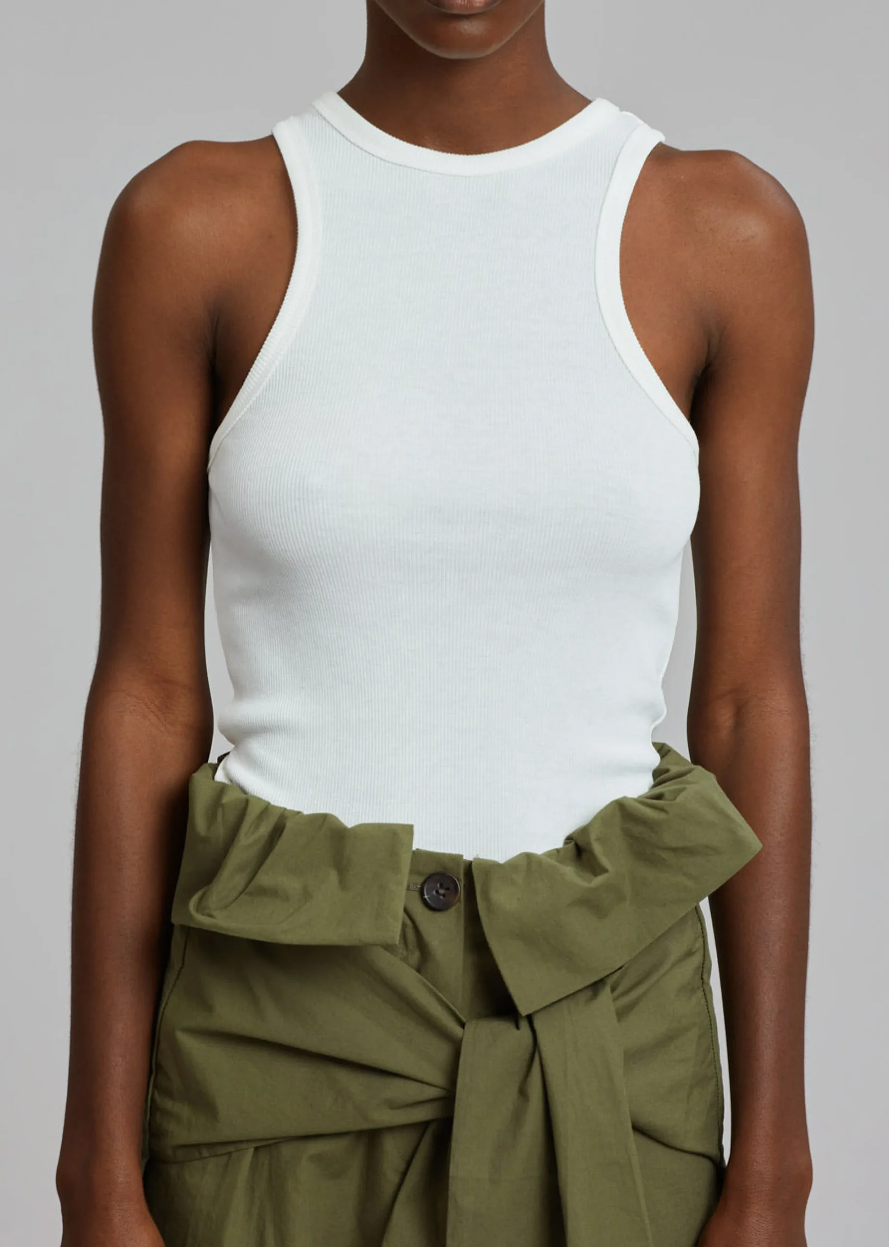 The Frankie Shop Corsy Ribbed Tank Optic White Online