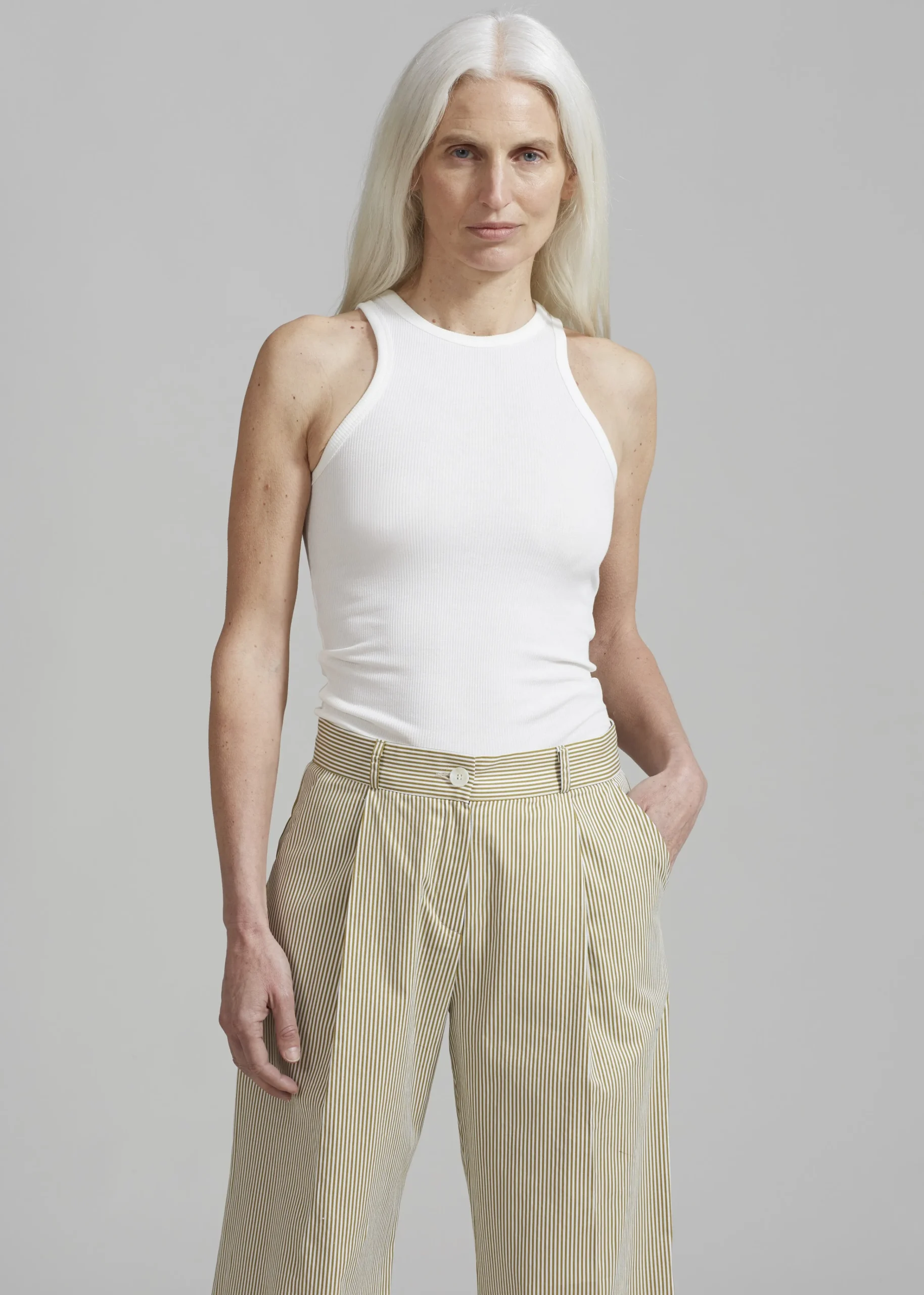 The Frankie Shop Corsy Ribbed Tank Optic White Online