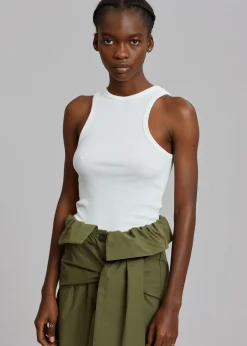 The Frankie Shop Corsy Ribbed Tank Optic White Online