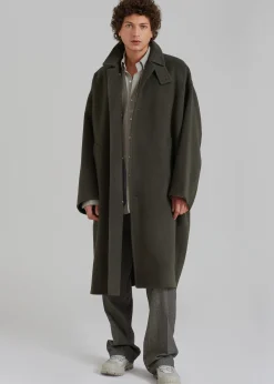 The Frankie Shop Croft Oversized Coat Olive Hot