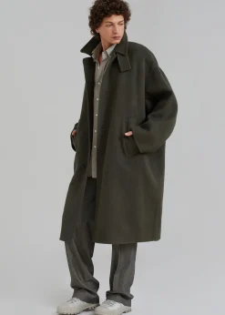 The Frankie Shop Croft Oversized Coat Olive Hot