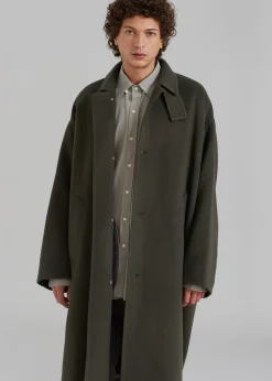 The Frankie Shop Croft Oversized Coat Olive Hot