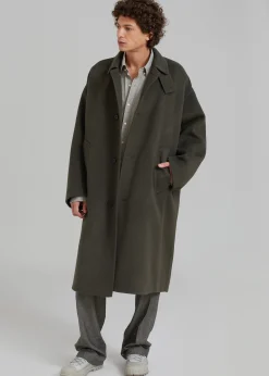 The Frankie Shop Croft Oversized Coat Olive Hot