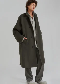 The Frankie Shop Croft Oversized Coat Olive Hot