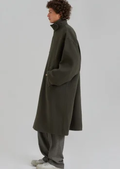 The Frankie Shop Croft Oversized Coat Olive Hot