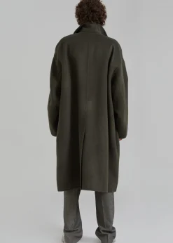 The Frankie Shop Croft Oversized Coat Olive Hot