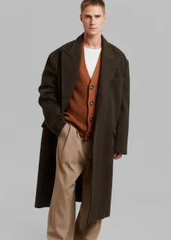 The Frankie Shop Curtis Oversized Coat Dark Brown