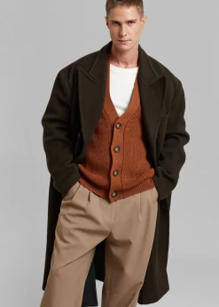 The Frankie Shop Curtis Oversized Coat Dark Brown