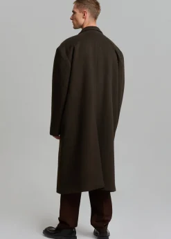 The Frankie Shop Curtis Oversized Coat Dark Brown
