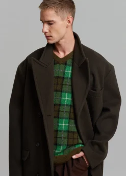The Frankie Shop Curtis Oversized Coat Dark Brown