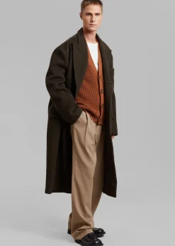The Frankie Shop Curtis Oversized Coat Dark Brown