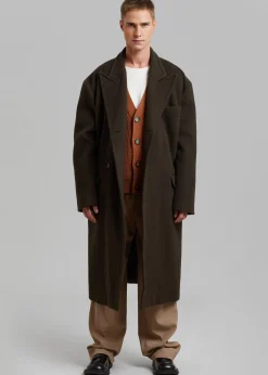 The Frankie Shop Curtis Oversized Coat Dark Brown