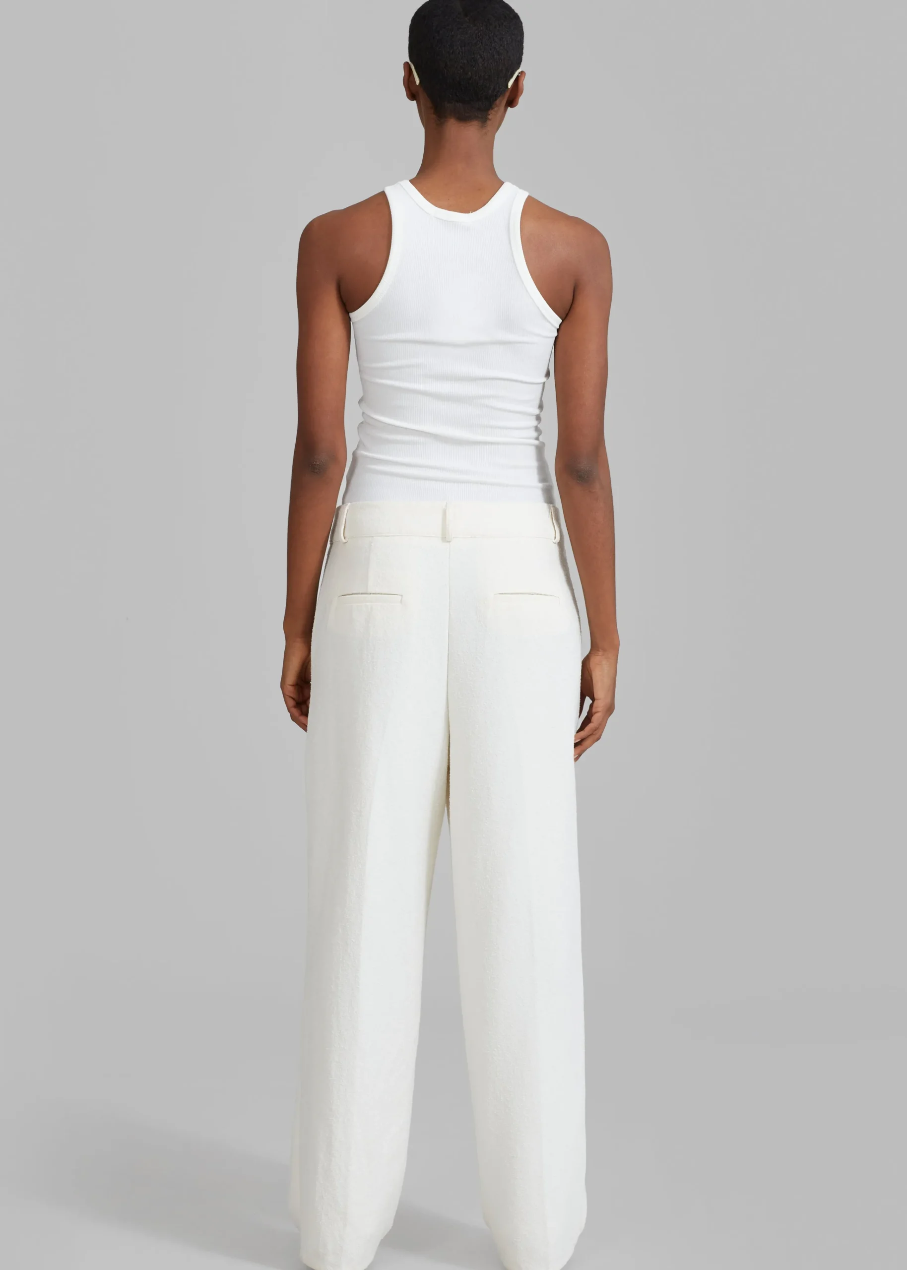 The Frankie Shop Dakota Pleated Pants Ivory Online