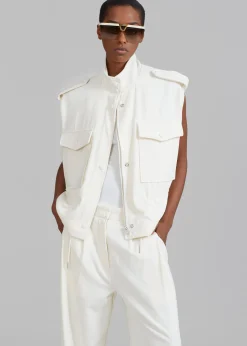 The Frankie Shop Dakota Pocket Vest Ivory Outlet