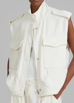 The Frankie Shop Dakota Pocket Vest Ivory Outlet