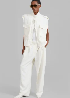 The Frankie Shop Dakota Pocket Vest Ivory Outlet