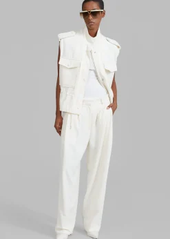 The Frankie Shop Dakota Pocket Vest Ivory Outlet