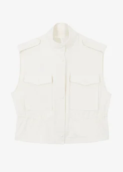 The Frankie Shop Dakota Pocket Vest Ivory Outlet