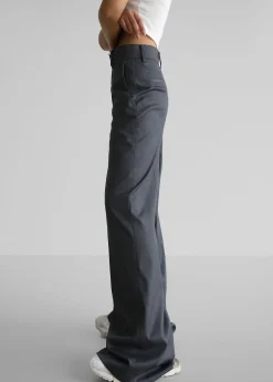 The Frankie Shop Daphne Wide Trousers Dark Grey