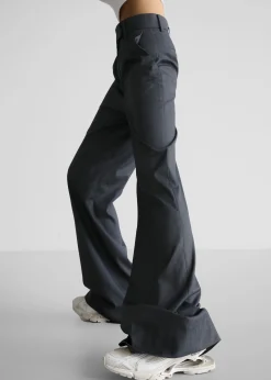 The Frankie Shop Daphne Wide Trousers Dark Grey
