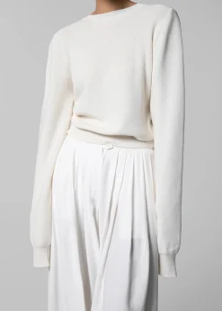The Frankie Shop Darcey Twisted Knit Top Cream Outlet