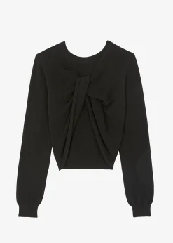 The Frankie Shop Darcey Twisted Knit Top Black Outlet