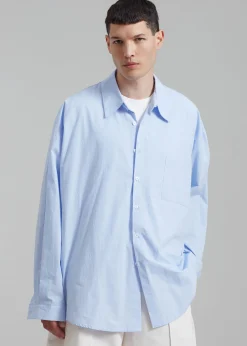 The Frankie Shop Darren Oversized Shirt Light Blue Sale