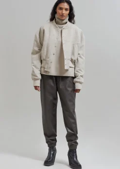 The Frankie Shop Debbie Wool Bomber Taupe Melange Discount