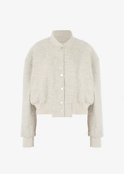 The Frankie Shop Debbie Wool Bomber Taupe Melange Discount