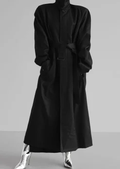 The Frankie Shop Decima Trench Coat Black Discount