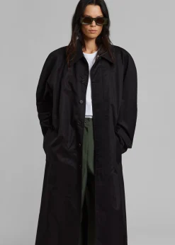 The Frankie Shop Decima Trench Coat Black Discount