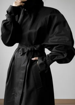 The Frankie Shop Decima Trench Coat Black Discount