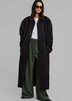 The Frankie Shop Decima Trench Coat Black Discount