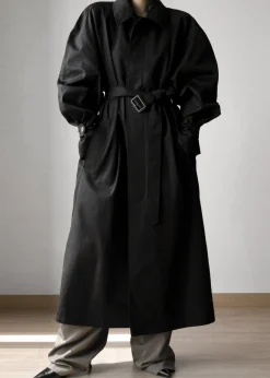 The Frankie Shop Decima Trench Coat Black Discount