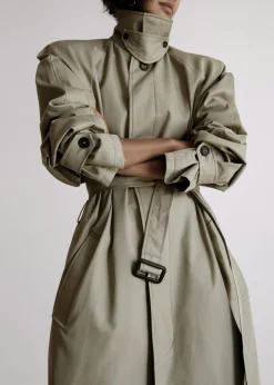The Frankie Shop Decima Trench Coat Slate Green Online