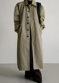 The Frankie Shop Decima Trench Coat Slate Green Online