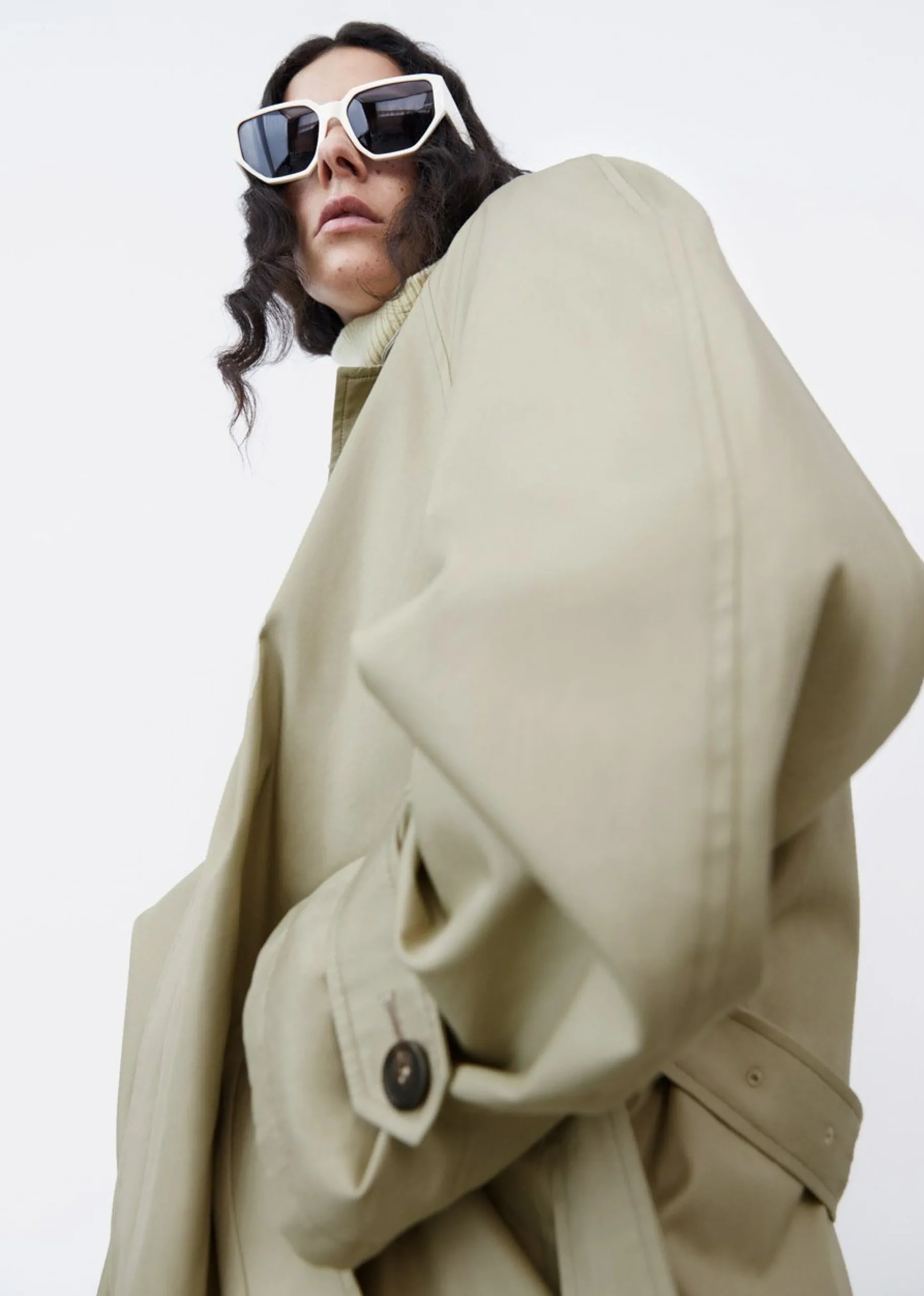 The Frankie Shop Decima Trench Coat Slate Green Online