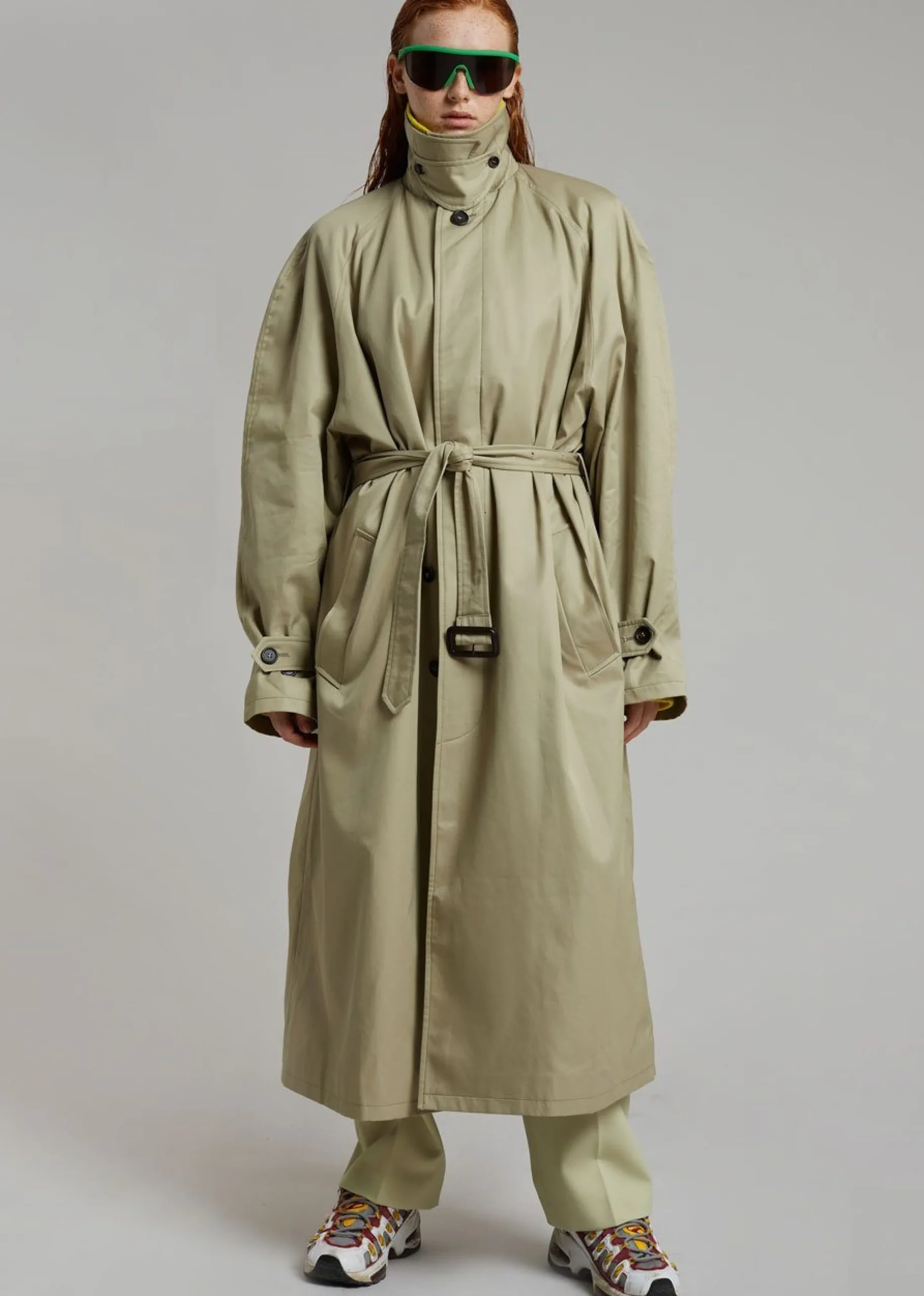 The Frankie Shop Decima Trench Coat Slate Green Online