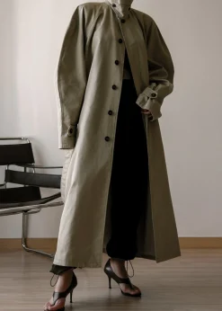The Frankie Shop Decima Trench Coat Slate Green Online
