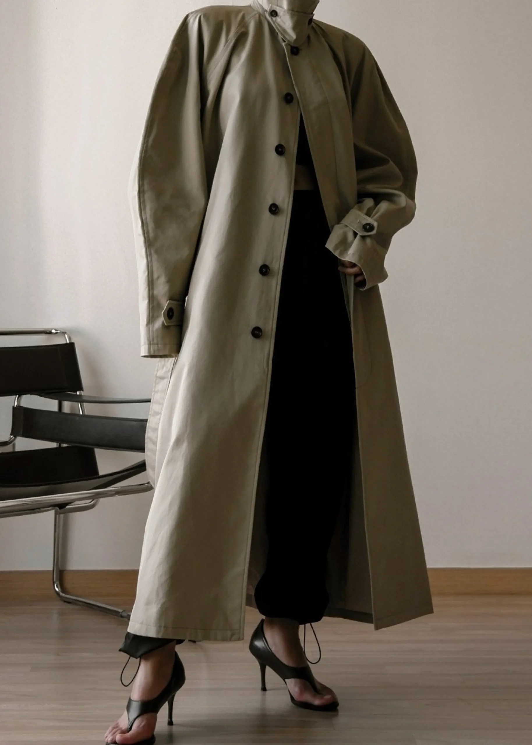The Frankie Shop Decima Trench Coat Slate Green Online