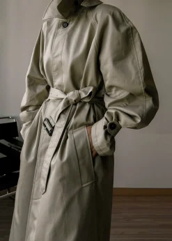 The Frankie Shop Decima Trench Coat Slate Green Online