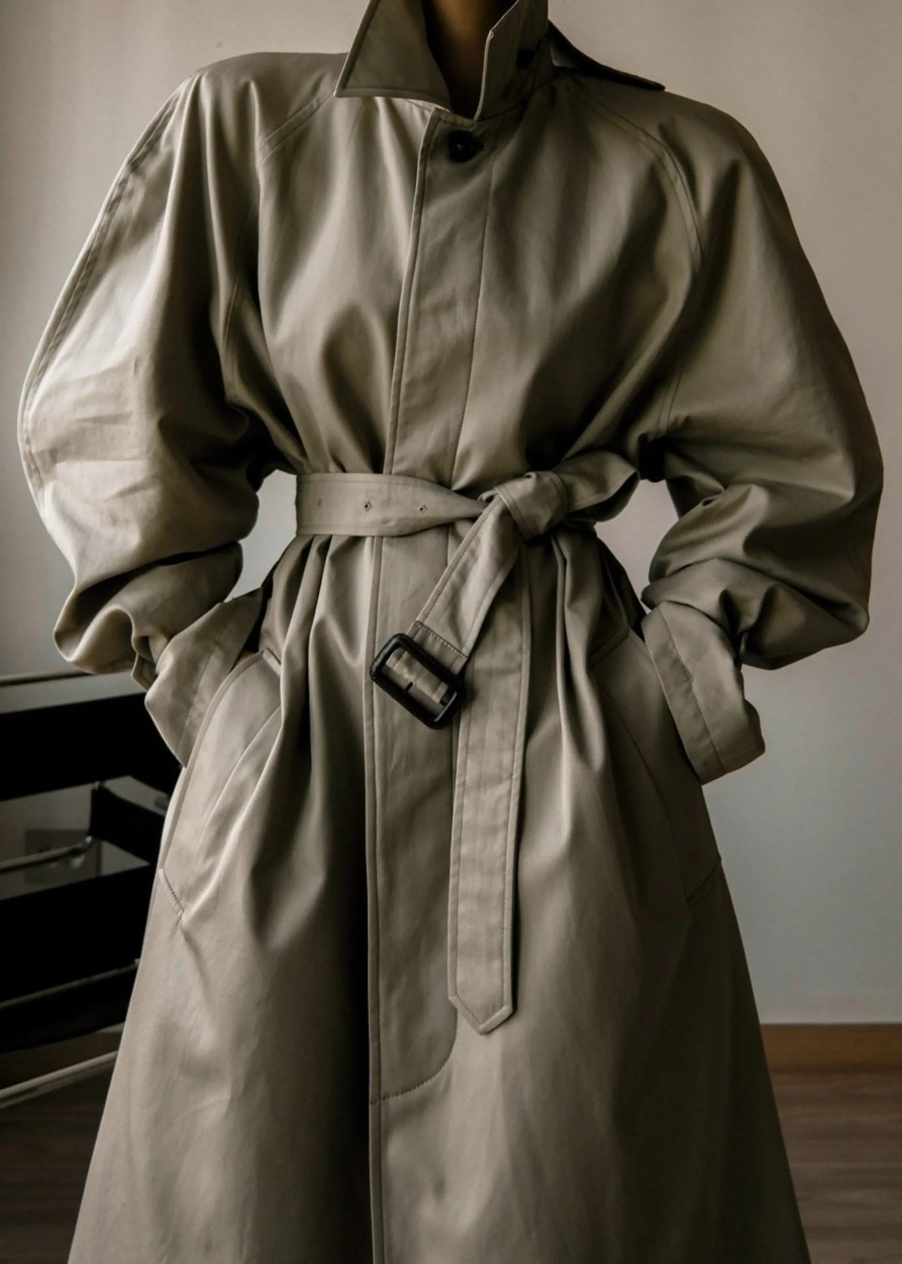 The Frankie Shop Decima Trench Coat Slate Green Online